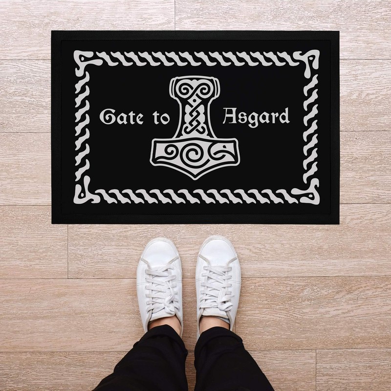 MoonWorks® Doormat with Saying Gate to Asgard Nordic Mythology Odin
