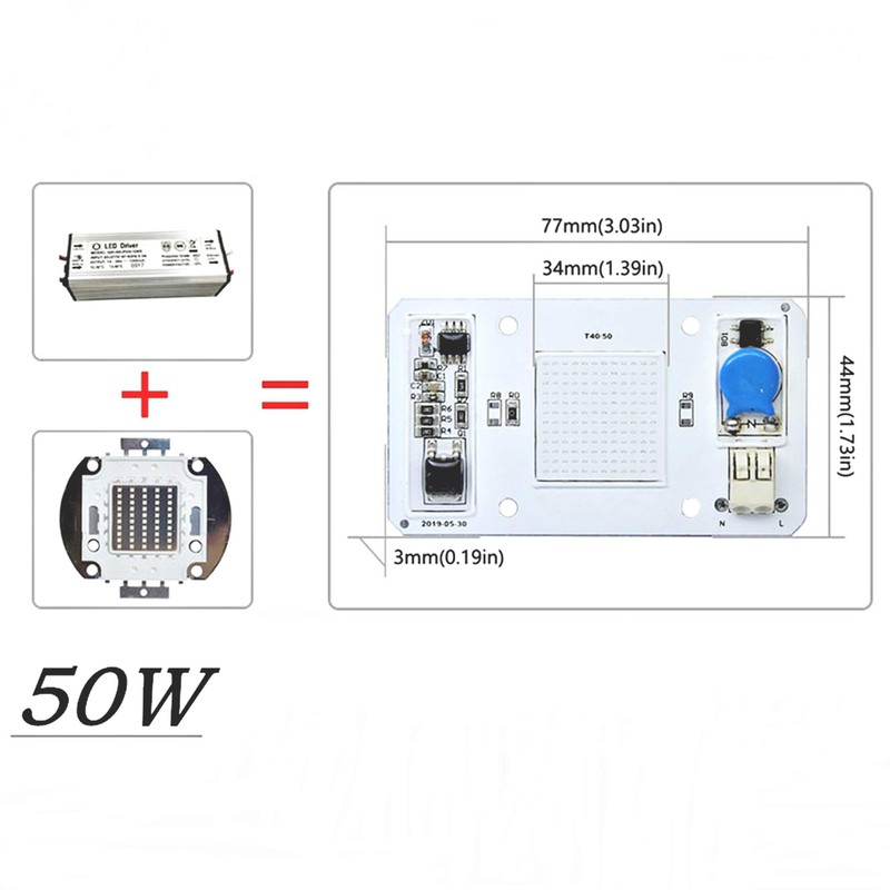 50W Driverless Solderless LED Chip Integrated Smart IC DIY (Warm