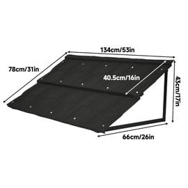 bimiti Fixed Metal Awnings 52" x 31", Black Triangle Heavy Duty Steel Frame with Tile-Design Metal Awning Cover for Windows, Doors, Balconies & Patio Shade