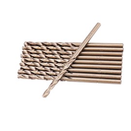 Cobalt Drill Bit Cobalt Jobber Drill Bit Set, 10 Pieces M35 1-5 mm HSS-CO Drill Bit Set Spiral Drill Bit for Drilling on Stainless Steel Cast Iron Sheet Steel Plate Angle Iron (3 mm)