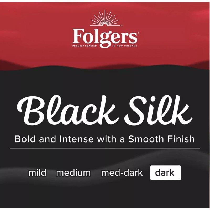 Folgers Dark Roast Ground Coffee Black Silk 40.3 oz.