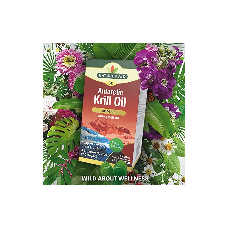 Natures Aid 500mg Krill Oil Capsules - Pack of 60