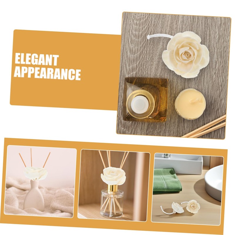 2pcs Camellia Flower Diffuser Sticks Elegant Fragrance Refills with Cotton