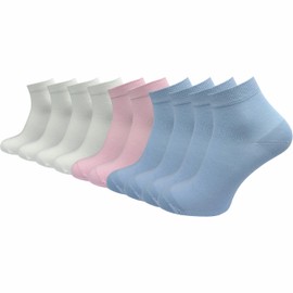 GAWILO Women's Quarter Socks Made of 100% Pure Cotton (6 Pairs | 10 Pairs) | Socks without Pressing Seam Over the Toes, Pastel tones | 10 pairs, 39 - 42