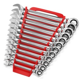 Olsa Tools Ratcheting Wrench Set, 12-Piece SAE, Chrome Vanadium Steel
