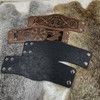 HiiFeuer 2 piece Viking Embossed Faux Leather Cuff Bracelet, Norse