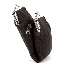 Leather Impressions Sturdy Cigarette Case - Make a Fashion Statement with The Elegant Cigarette Holder Featuring Dual Twist Clasp and a Zipper Pocket, Classic Long-Lasting Lighter Holder (Brown)