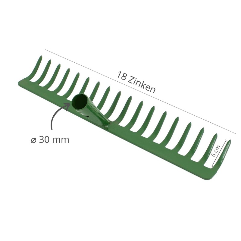 Rekord Garden Rake (Powder-Coated Steel) - 18 Prongs Width 45
