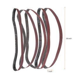 sourcing map 15pcs 1 x 30" Sanding Belts 3pcs Each of 80/120/150/240/400 Grit Aluminium Oxide Flush Joint Belt Sander Paper for Metal Woodworking Automotive Repair