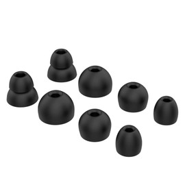 Replacement Powerbeats Pro Earbuds Ear Tips Silicone Eartips Compatible with Powerbeats Pro Beats Wireless Earphone (Black, 4 Pair)