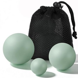 3 En 1 Bolas de Masaje, Juego de Bolas de Lacrosse, para Liberación Miofascial, Alivio del Dolor de Espalda, Masaje de Puntos Gatillo, Yoga, Fisiotera