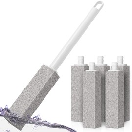 4TH Pumice Stone Toilet Bowl Cleaning,Pumice Stick with Long Handle, Ideal for Removing Hard Water Rings and Stains, Eco-Friendly and Scratch-Resistant-6Pack