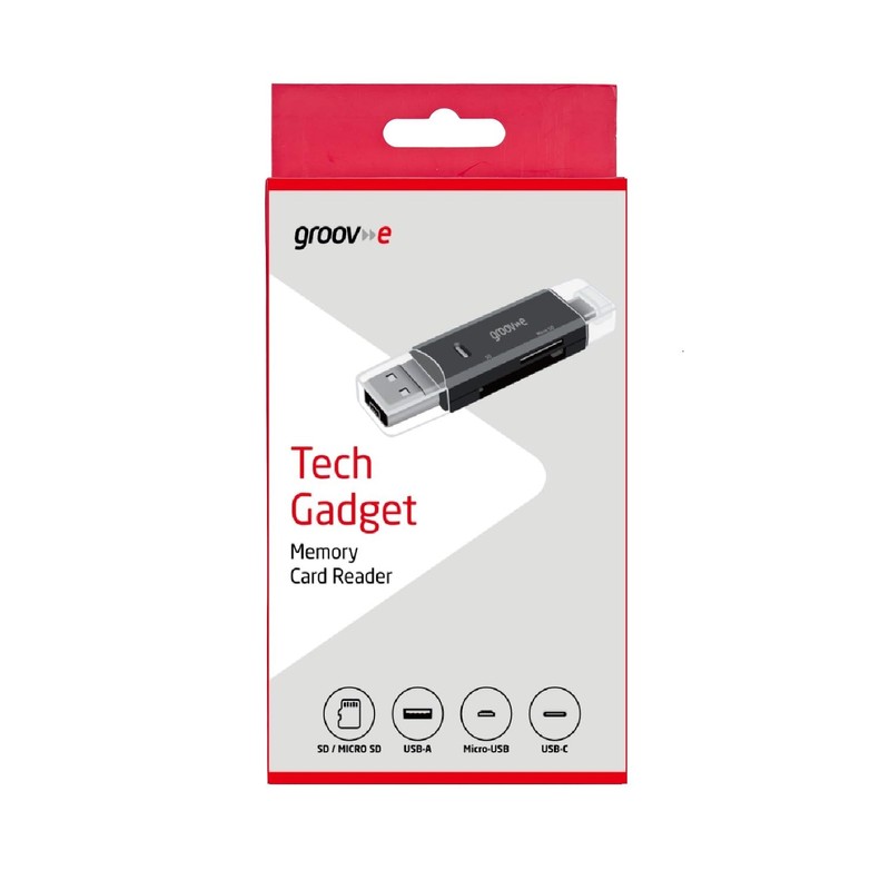 Groove-e Memory Card Reader - Portable Card Reader with Dual