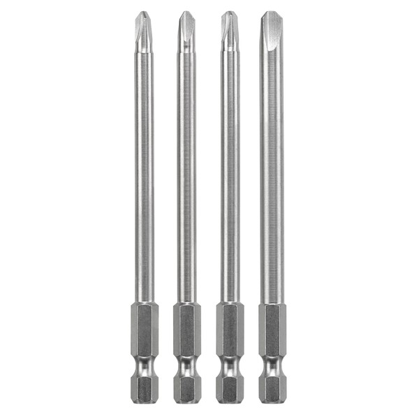 kwb Tri-Wing Bit Set - 4 Pieces 1 2 3 4 Each 100 mm Extra Long 1/4 Inch According to ISO 1173 E 6.3
