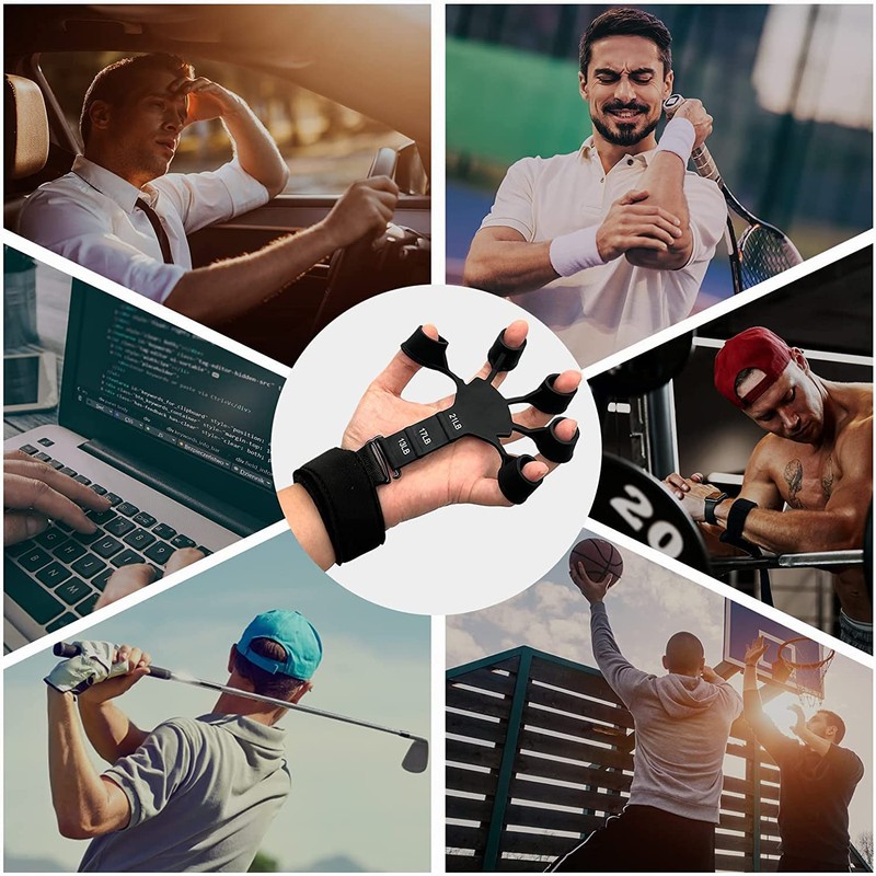 Hand Grip Strengthener 2 Pcs Adjustable Finger Exerciser and Finger