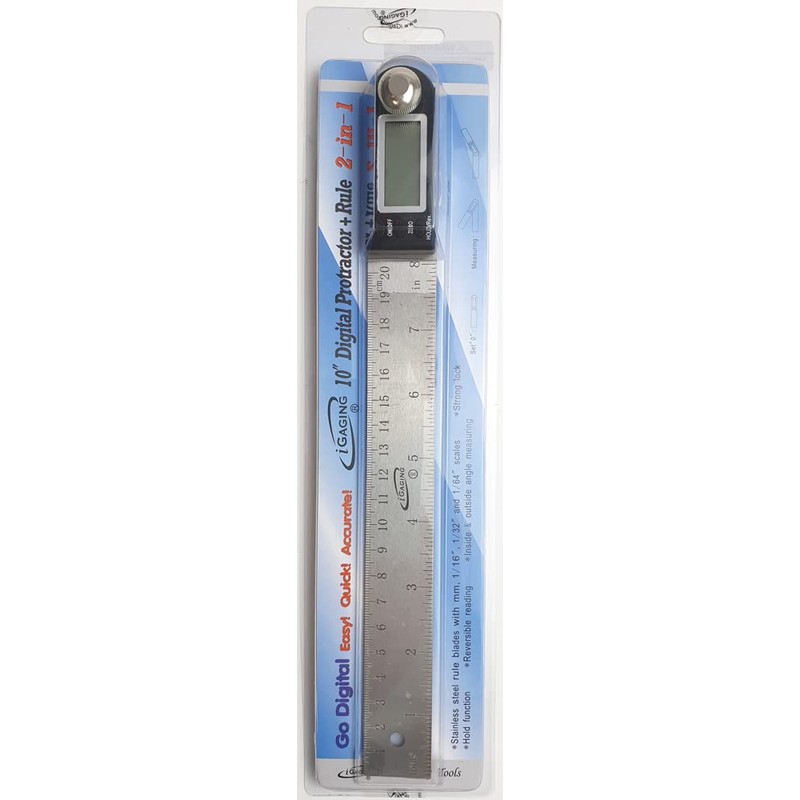iGaging 35-408 Digital Protractor with 10" Rule, 11"
