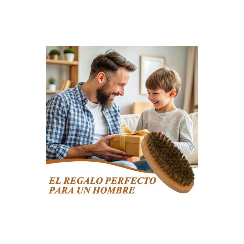 Cepillo Para Barba De 11cm,Cerdas De Jabalí De Bigote Para