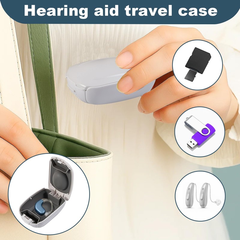 FDFuZhao Hearing Aid Case Hard Pocket Size, Cushioned Interior for