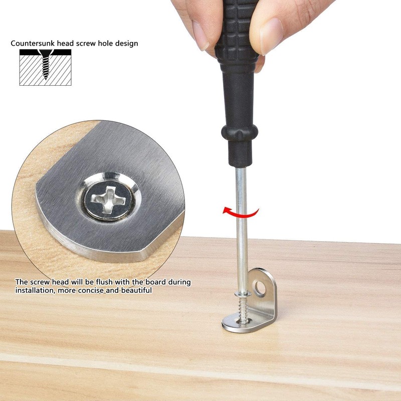 Oumuik L Brace Joint Right Angle Bracket with 20 Pieces