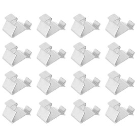 sourcing map 16pcs Cabinet Shelf Clips Steel Adjustable Shelf Bracket Clamp Metal Shelf Support Pins Shelf Clip Support Hardware Replacement Parts for Metal and Wood Shelving, Silver