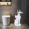 Resin Dog Side Table With Tray, Butler Statue Tissue Box,