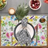 Flowers Placemats Set of 6,12x18 Inch Garden Plants Place Mats