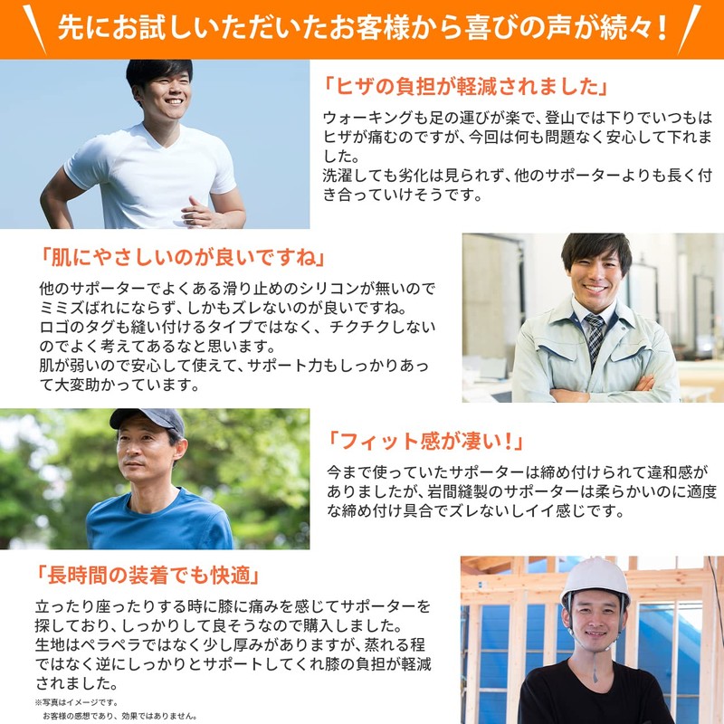 【IWAMA HOSEI】 膝サポーター 膝 サポーター ひざサポーター ひざ メンズ 男性用 薄手