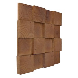 11 7/8"W x 11 7/8"H x 1/2"P Raised Wood Mosaic Wall Tile, Pine