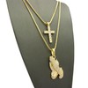 Fashion 21 Gold Tone Cross, Praying Hands Pendant 24, 30