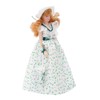 1:12 Miniature Porcelain Doll, 15.5 x 5 cm, Green Dress