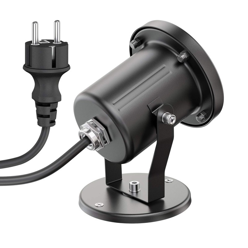ledscom.de MIBU Outdoor Floodlight for Outdoor Use, Stainless Steel, Black,