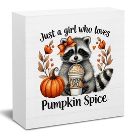 Fall Sign Decor Decorations for Home Autumn Harvest Thanksgiving Pumpkin Spice Sign Decor Decorations for Home Office Kitchen 5 X 5 Inch
