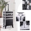 Adazzo 3 in 1 Professional Rolling Makeup Train Case Aluminum
