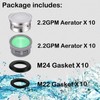 20 Sets of Faucet Aerators with Gaskets 2.2 GPM Plug-in