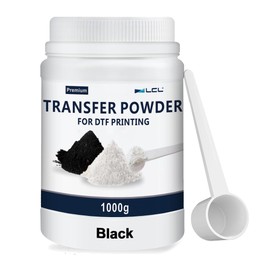 LCL DTF Powder 1000g/35.3oz Black Digital Transfer Hot Melt Adhesive DTF PreTreat Transfer Powder for Black or Dark Colored Garments for All DTF and DTG Printers on All Fabric