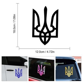 Leniutor 2pcs Ukraine Coat of Arms Vinyl Sticker, Tryzub Ukrainian Trident Emblem Car Decals Waterproof Vinyl Stickers for Cars Bumper Rear Window Sticker (Reflective White)