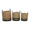 Deco 79 Modern Seagrass Storage Basket, 3 PIECES CONVENIENTLY SIZED,