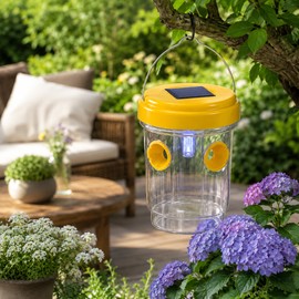 Solar Outdoor Wasp Trap for Garden – Reusable Hanging Insect Catcher with Solar Light Design for Yard, Patio and Outdoor Spaces