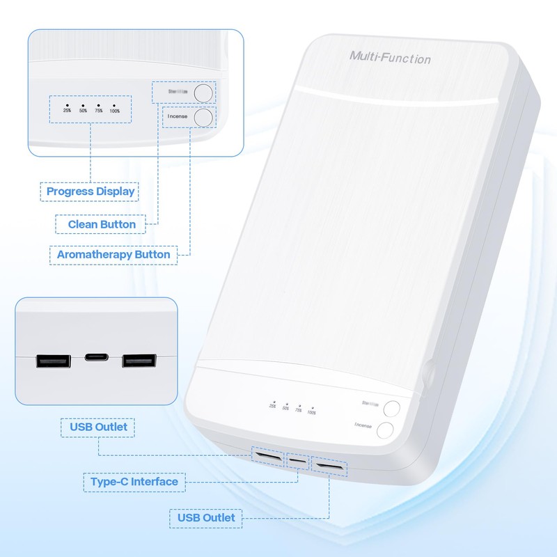 Nail Tool Sterilizer with Blue Light,LXIANGN Portable USB Sterilizating Box