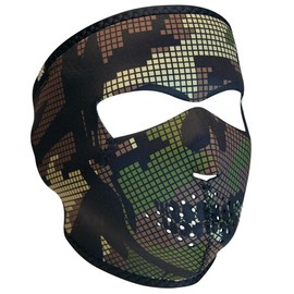 Zan® Full Mask Neoprene Digi Woodland Camo Skull