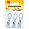 Kleiber Towel Clip Hanger, Three Piece, Silver