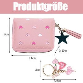 ClcIosis 2 Stück Set Portemonnaie Kinder Mädchen, Portmonee Kinder mit liebevollem Design Leicht Kompakt, Ideal für Schule Reisen Alltag Stylisches Geschenk für Kleine Prinzessinnen