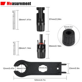 100PCS MC4 Soar Connectors Solar Panel Cable Connectors 1000V 30A IP67 Waterproof Male/Female Plug with Spanners, Suitable for 14AWG-10AWG Solar Cables (50 Pairs)