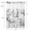 MitoVilla No Hooks Required Grey Shower Curtain Set with Snap-in