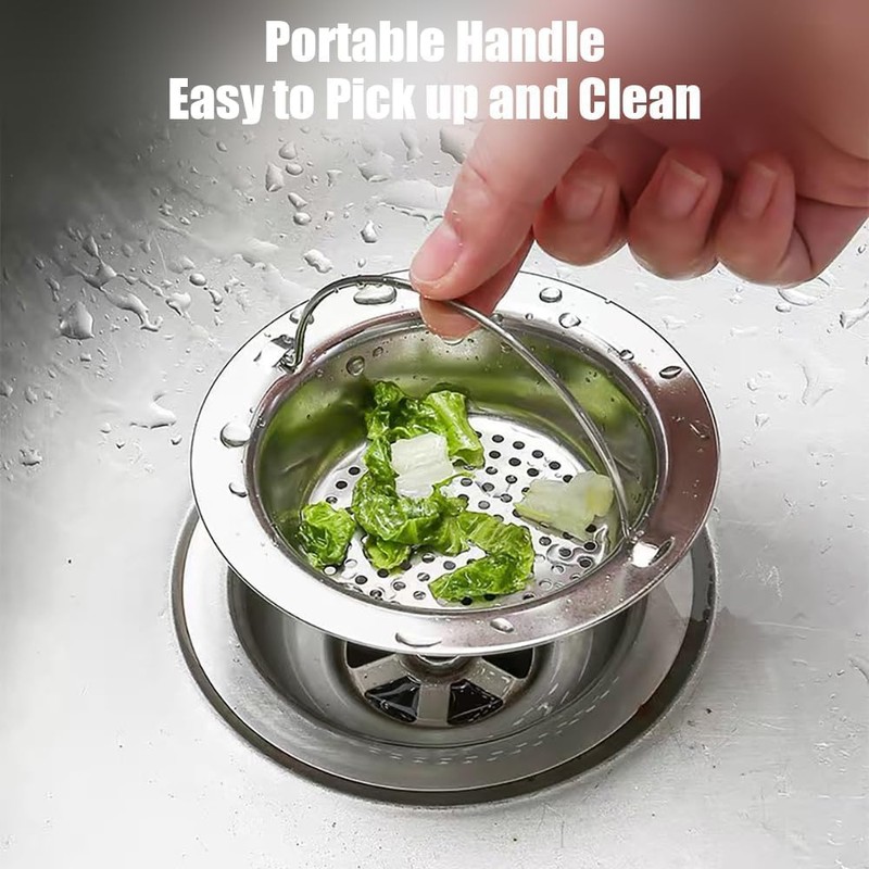2Pcs Kitchen Sink Strainer Food Catcher, Stainless Steel Sink Garbage