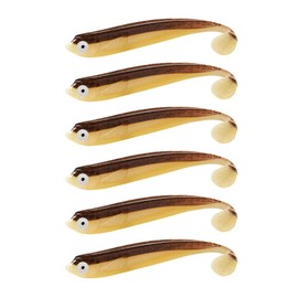 ZANDERKANT - Fishing Lure - Rubber Fish - Kauli - 2 Packs of 3 Pieces - Brown - 12 cm - Gripper 3/0 - Floating