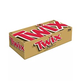 Twix Full Size Caramel Chocolate Cookie Candy Bar, 1.79 Oz, 36-Count Box