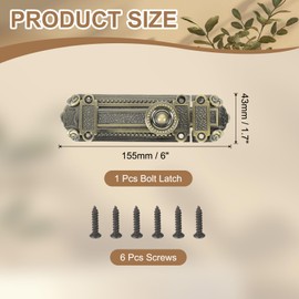 PATIKIL PATIKIL Barrel Bolt Latch, 6 Inch Slide Door Lock Zinc Alloy Sliding Door Lock Security Bolt Latch Vintage Gate Latches for Barn Warehouse, Bronze