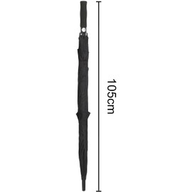 M.J COMFY-LIFE Extra Large Golf Umbrella 105cm - Black Windproof Strong Folding Umbrella, Big Automatic Umbrella with Steel Frame & Impact Cloth for Heavy Rain, Storm & Travel