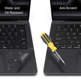 Palm Rest Cover Skin with TrackPad Protector for 2025-2023 MacBook Pro 14 Inch M5 M4 M3 Pro Max A3434 A3112 A3401 A3185 A2992 A2918,MacBook Pro 14 Wrist Rest Protective Decals Stickers - Space Black